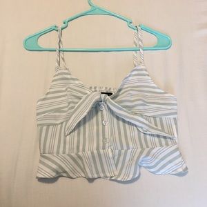 Striped tied up crop top